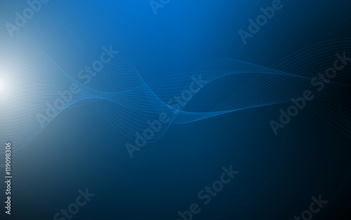 Abstract blue waves - data stream concept. Vector