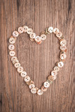 Valentine heart buttons textiles