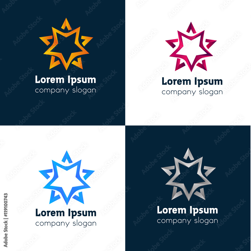 Abstract sun logo company symbol sign vector design