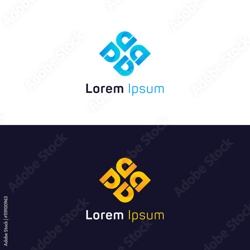 Abstract sign D symbol company logo vector design