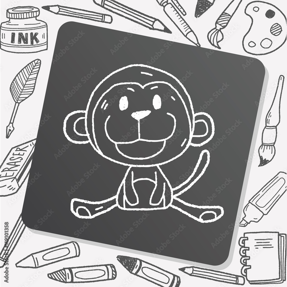 Chinese Zodiac monkey doodle drawing Chinese Zodiac monkey doodle drawing