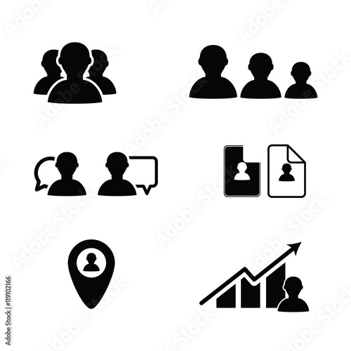 bussines icon people in black color illustration