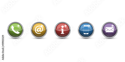 icon set button full color