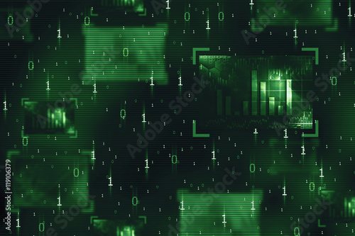 abstract binary code on digital screen