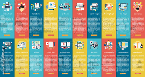 Design and Development Vertical Banner Set