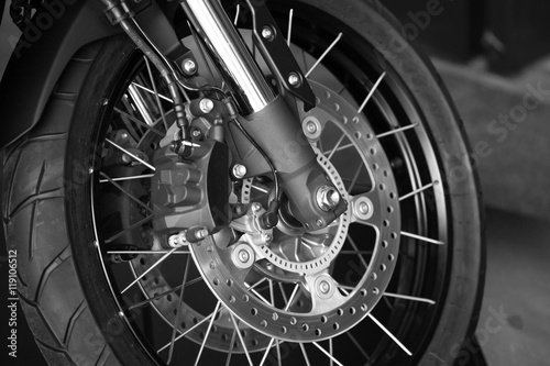 close up of motorbike brake background