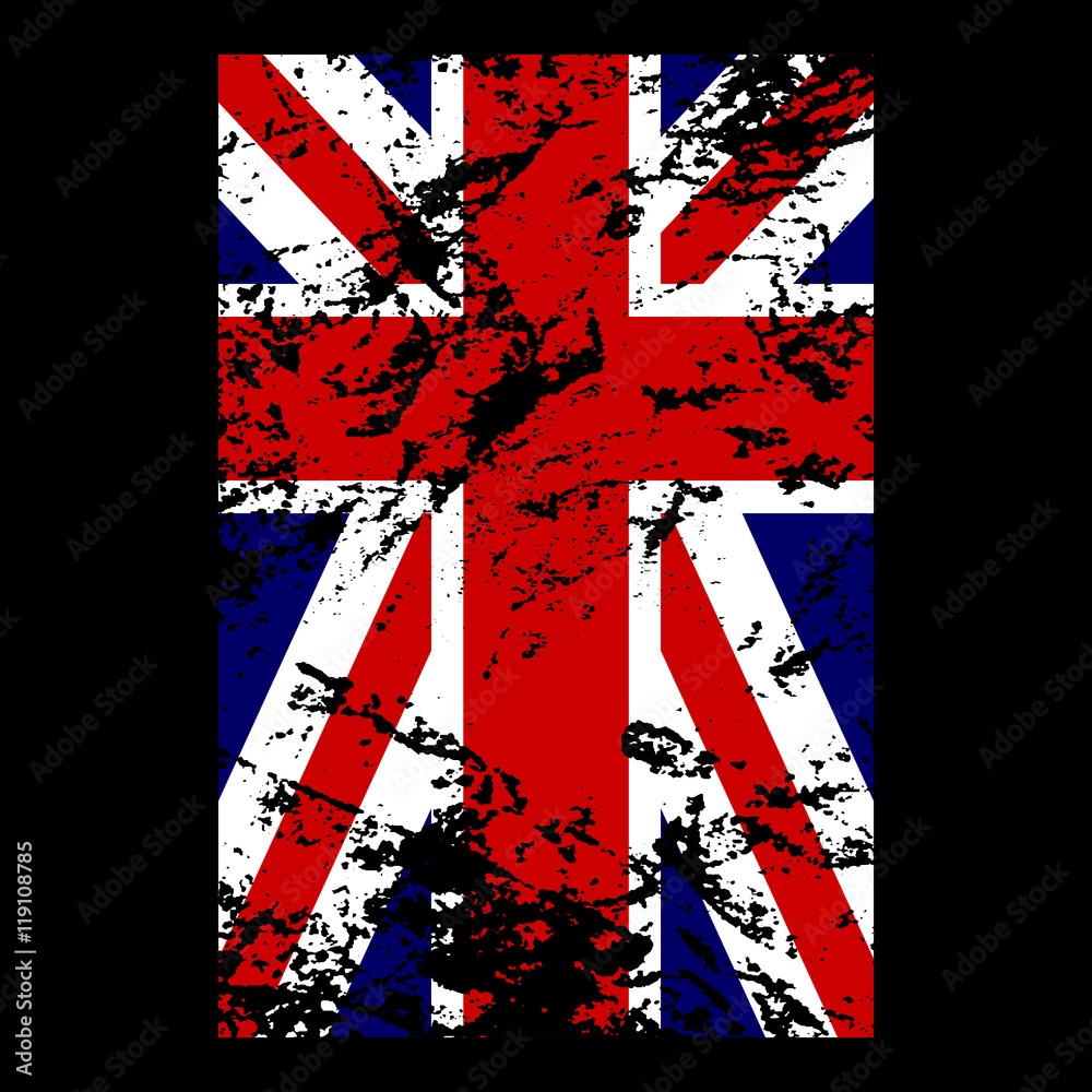 British flag t shirt typography graphics. Blue, red, white national design,  isolated on black background. Symbol of England, Britain, United Kingdom.  Template apparel, card, poster Vector illustration Stock Vector | Adobe  Stock