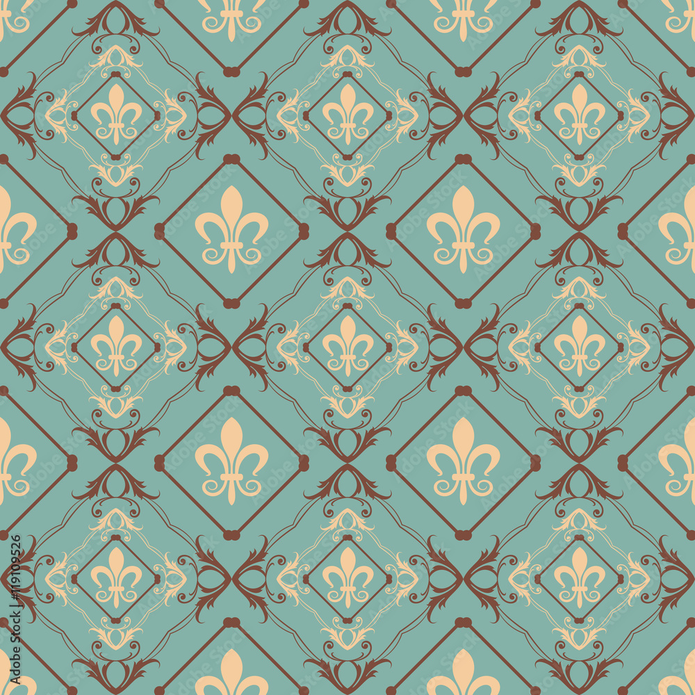Modern wallpaper, background pattern. Seamless texture, repeating. Vintage design. Vector image