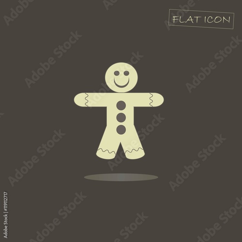 Light Christmas cookies icon on black, vector illustration