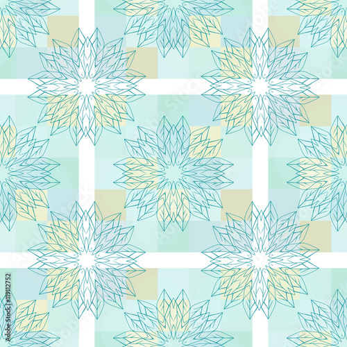 Seamless vector pattern with stylized decorative leaf shapes