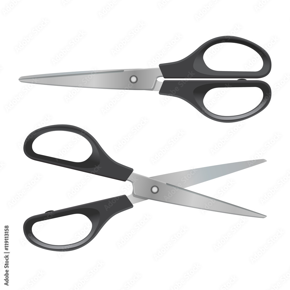 Black scissors isolated on white background. Black scissors isolated on white background.