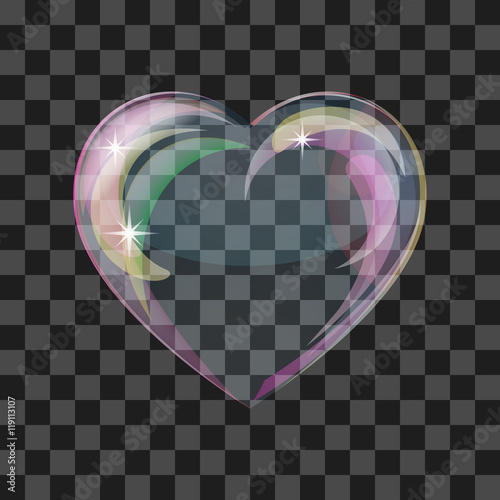 Shiny bubble heart