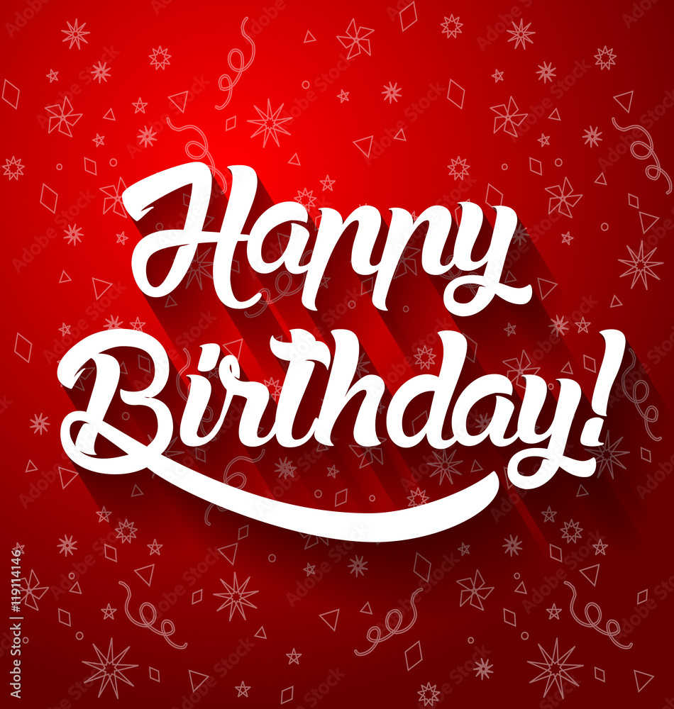 Happy birthday lettering text vector illustration.