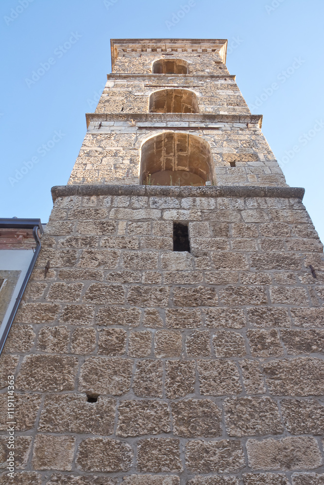 Belfry of church in Raiano