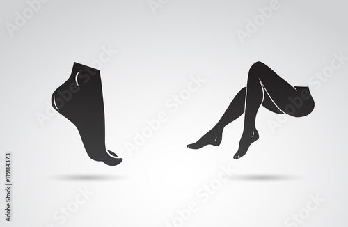 Foot and legs vector icon.