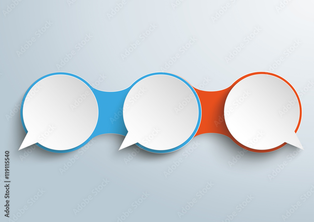 Speech Bubble Chain 3 Options Opposing View