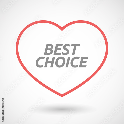 Isolated line art heart icon with the text BEST CHOICE
