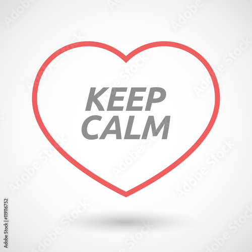 Isolated line art heart icon with the text KEEP CALM