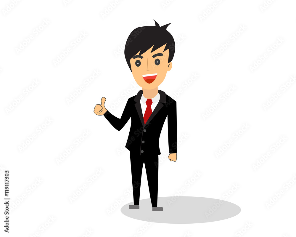 Business man cartoon smart vector Business man cartoon smart vector