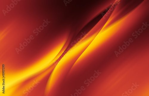 Red and yellow background of abstract warm curves