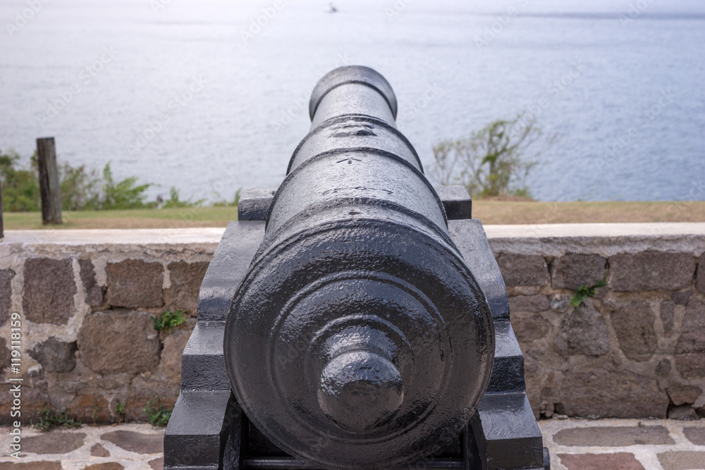 Old Cannon used as defense system at Fort Shirley, Dominica