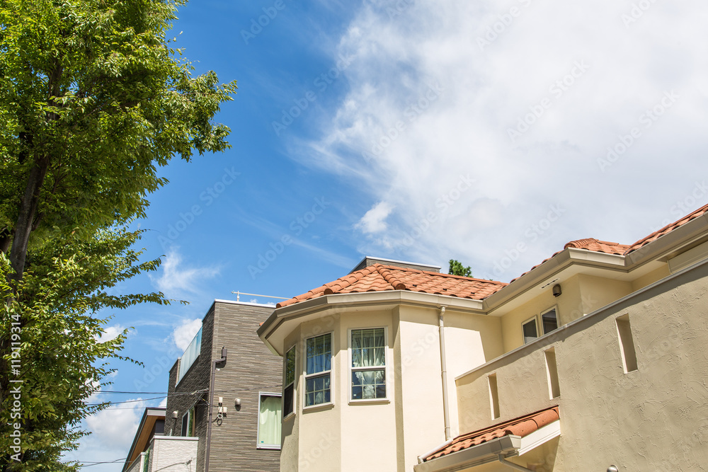 Fototapeta premium 住宅と青空
