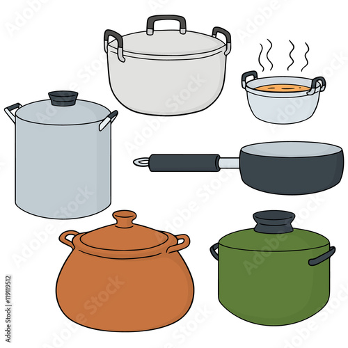 vector set of pot