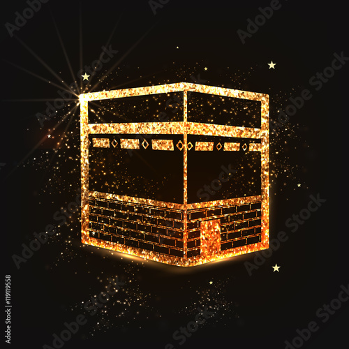 Golden shiny Kaaba, Mekkah.