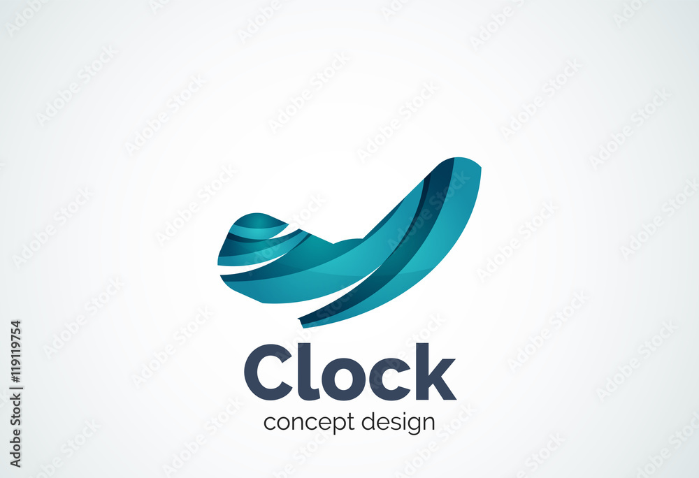 Fototapeta premium Clock logo template, time management business concept