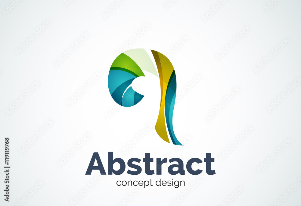 Abstract swirl logo template, smooth elegant shape concept Abstract swirl logo template, smooth elegant shape concept