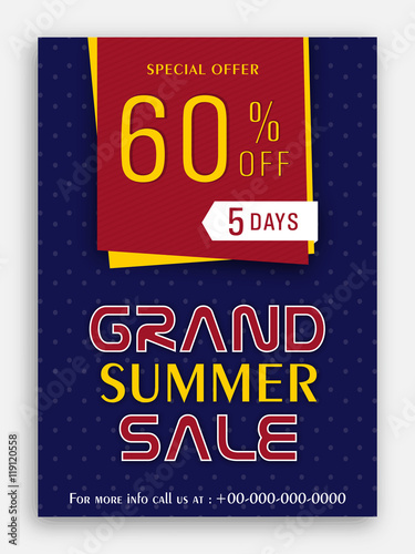 Grand Summer Sale Flyer or Sale Banner.