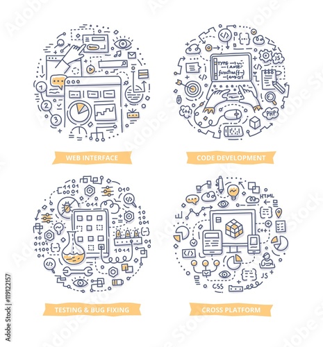 App Development Doodle Illustrations