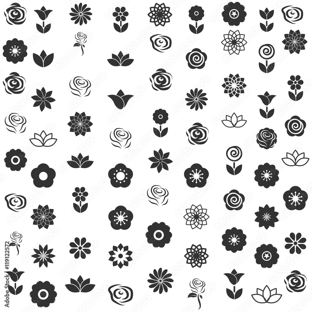 flower icon - flower pattern seamless vector illustrator Stock