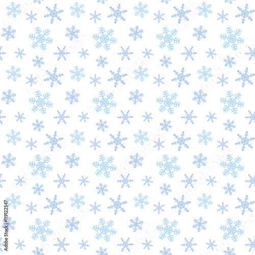 雪の結晶　ランダム柄シームレス（繰り返し）パターン　白系　ベクター素材