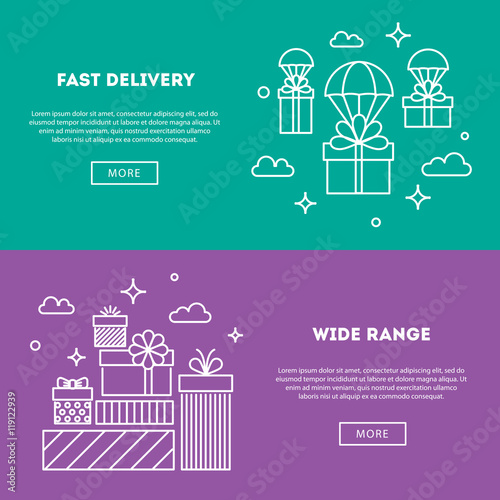 Gifts outline icons set for celebrating card, interface, illustration. Modern vector illustration and stylish design element
