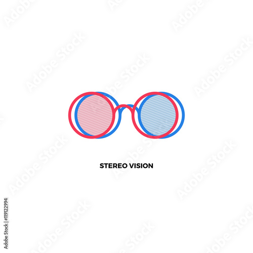 3D glasses. Stereoscopic glasses. 3D logo. 3D movie logo. Stereo logo. Red and blue glasses logo. Stereoscopic glasses logo. Stereoscopic icon. Cinema logo. 3D cinema logo. 3D cinema icon