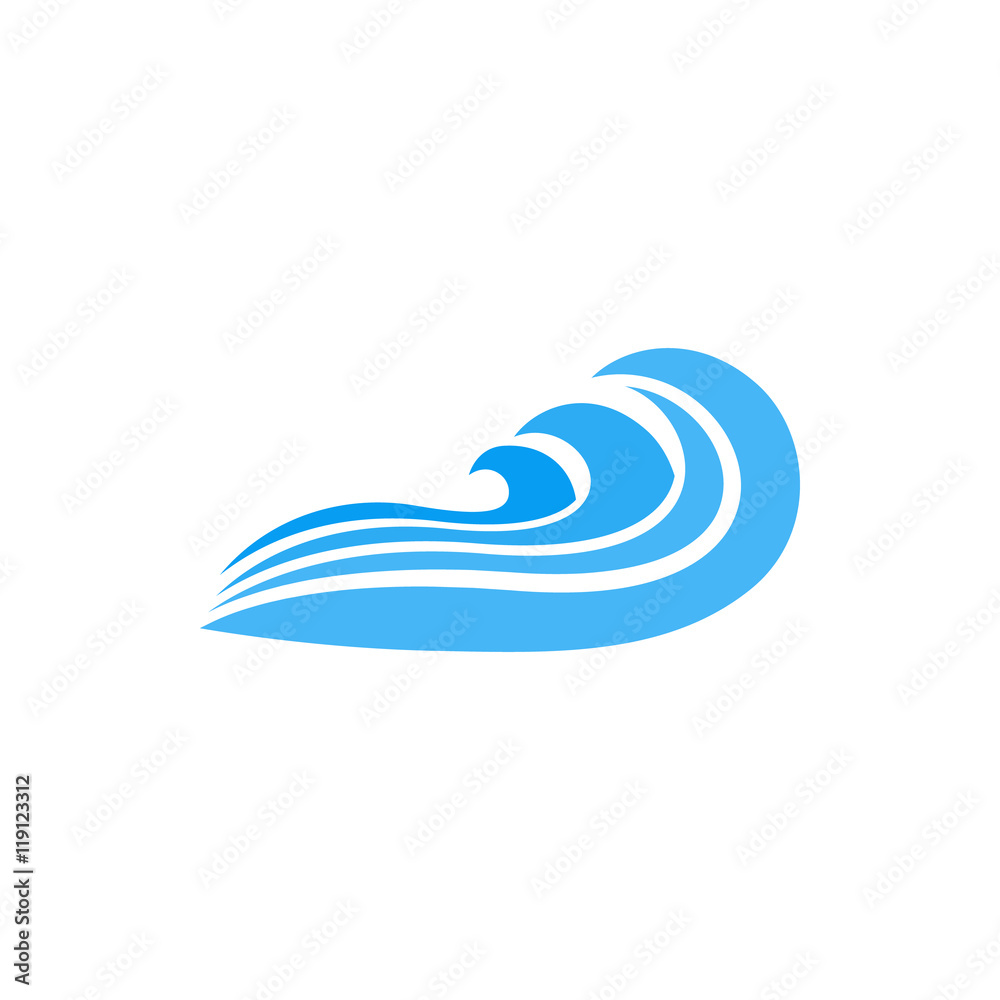 Wave icon in simple style isolated on white background. Water and ocean symbol