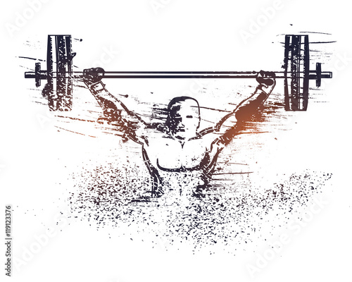 Poster, Banner for Weight Lifting Sport concept. photo