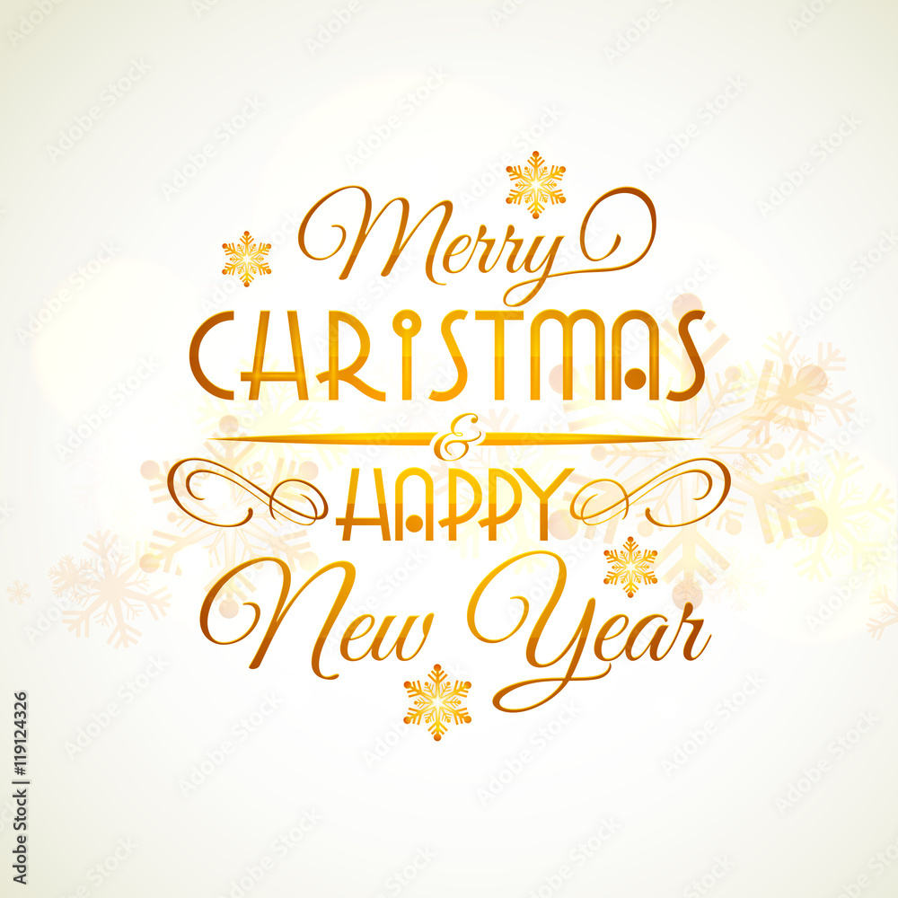 Christmas and New Year Typographic background.