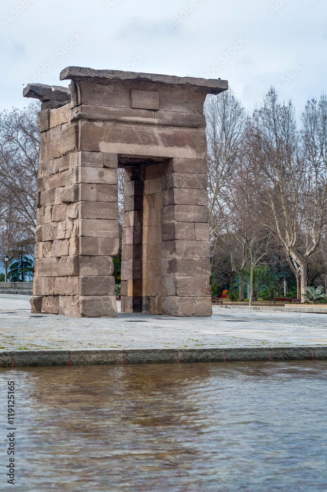 The Temple of Debod in Madrid, Spain. The Temple of Debod in Madrid, Spain.
