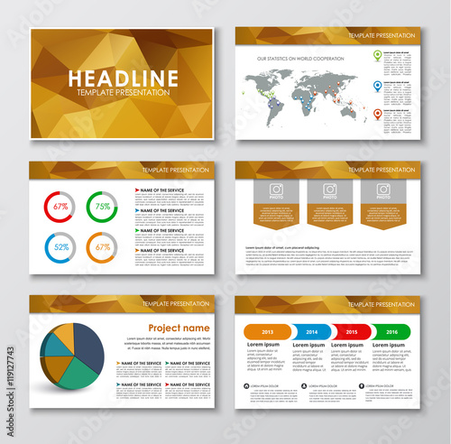 Templates polygonal slides for presentations