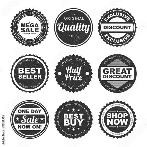 Set of Sale Stickers, Tags, Labels or Badges.