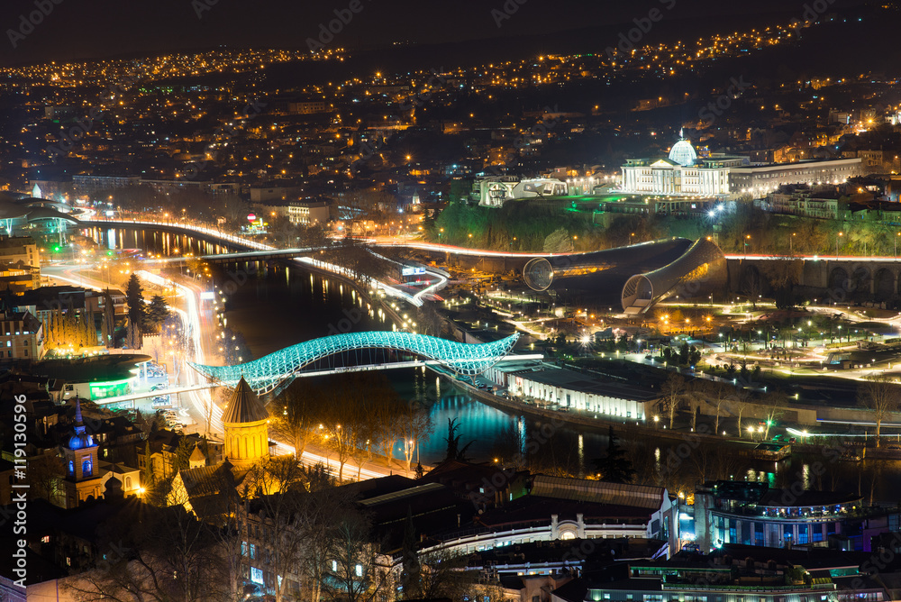 Obraz premium Georgian Tbilisi at night