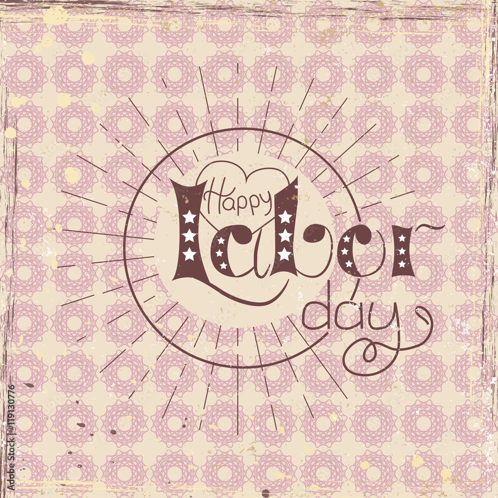 Naklejka premium Vector hand-lettering design on vintage background