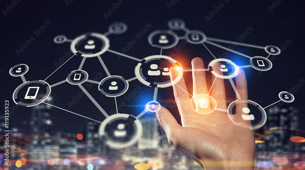 Media worldwide technology concept . Mixed media