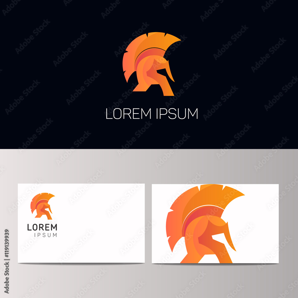 Abstract gladiator helmet logo company sign vector design Stock Vector ...