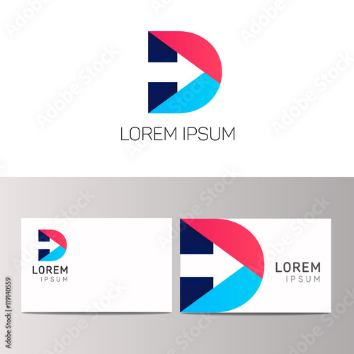 D letter logo company sign vector design