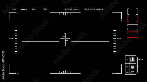 Vector Template for footage. Air attack sight.