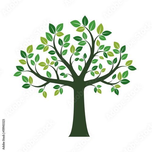 Shape of Green Tree. Vector Illustration. © topor