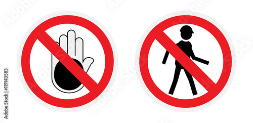 Vector icon. No entry sign.